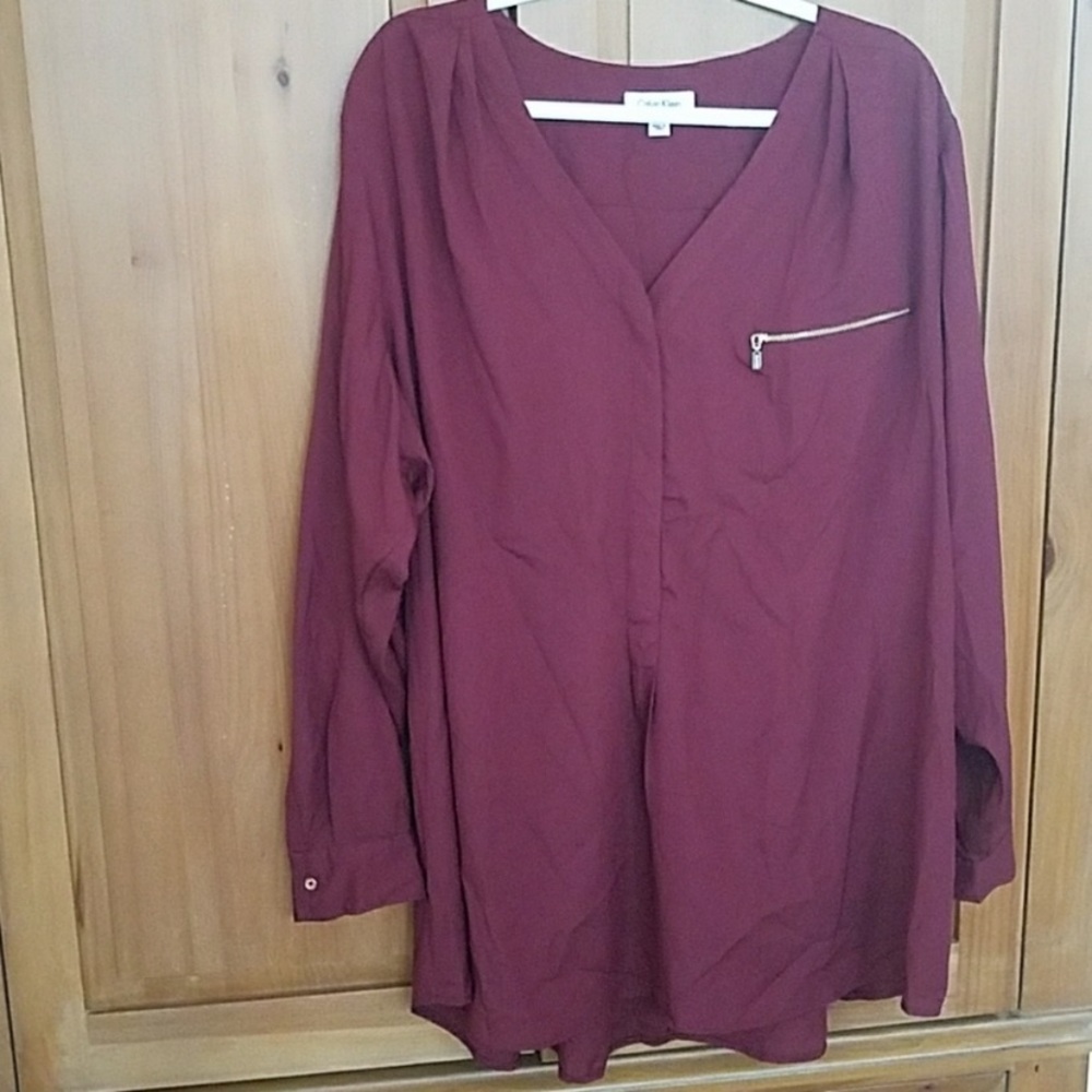 Calvin Klein maroon blouse